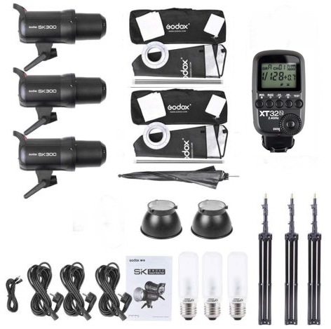 Kit 300w GODOX SK300II-E (3 flashs)