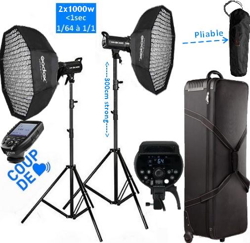 Kit 1000w Godox DP1000III nomade