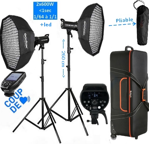 Kit 600w Godox DP600III-V nomade