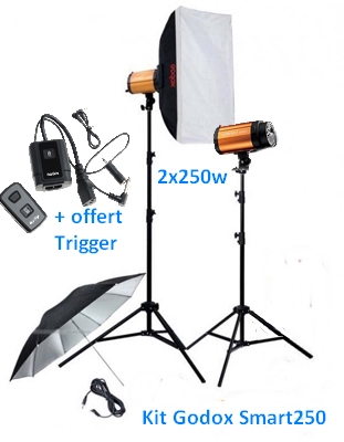 Kit 250w Godox Studio Smart 250SDI-E